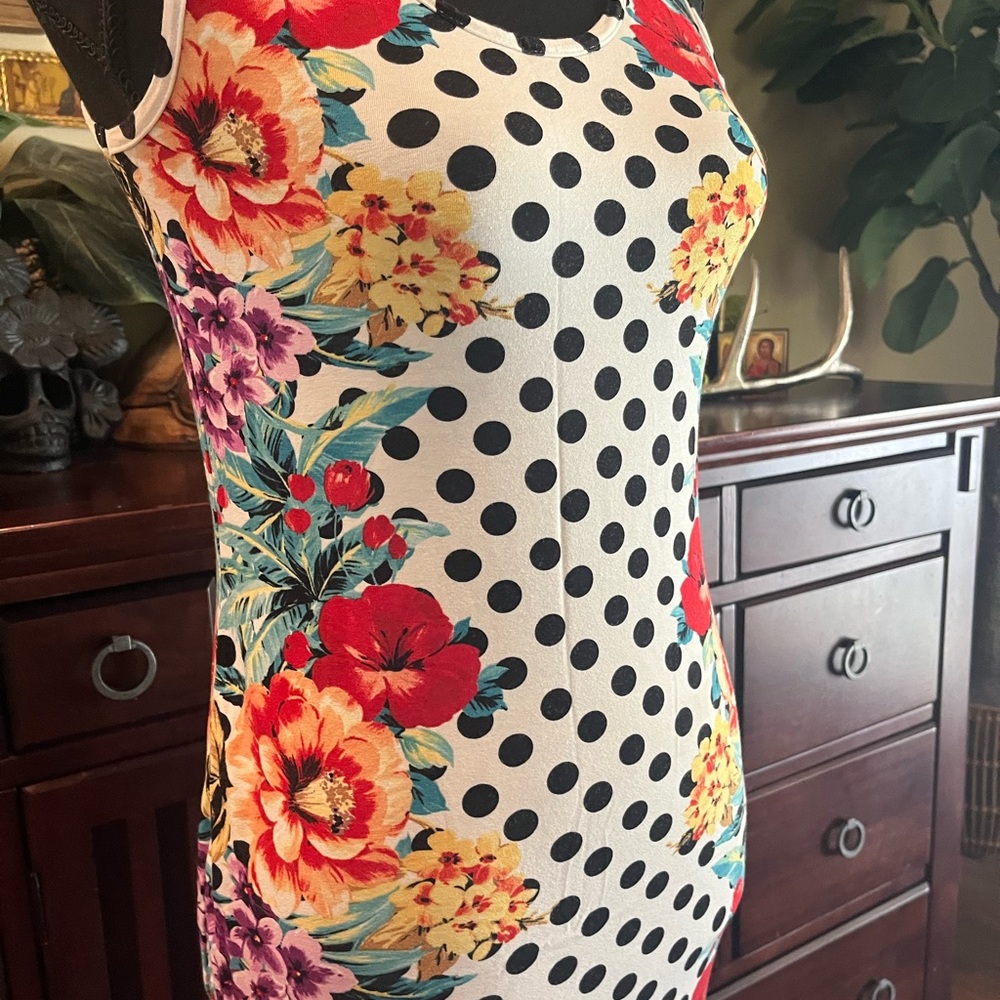 ASOS Maternity Floral and Polka Dot Midi Dress Sz 2 - Picture 2 of 5